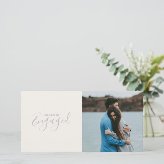 写真モダン婚約の発表 サンキューカード (スタンド正面)