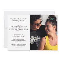 写真モダン婚約ウェディングシャワー招待状