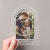 写真モダン婚約日付の保存 アクリル招待状 (インサイチュ (ポータブル))