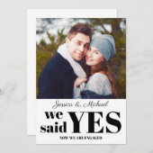 写真モダン婚約 招待状 (正面/裏面)