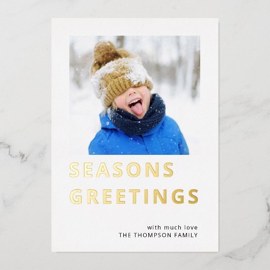 写真モダン季節のごあいさつ 箔シーズンカード (正面)