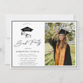 写真モダン学校の卒業式のスクリプト 招待状 (正面)