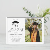 写真モダン学校の卒業式のスクリプト 招待状 (スタンド正面)