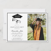 写真モダン学校の卒業式のスクリプト 招待状 (正面)