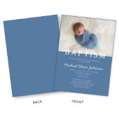 写真モダン宗教的クロスブルーボーイバプテスマ 招待状