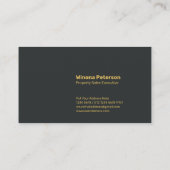 写真モダン実在と金ゴールドハウスのロゴ付き不動産 名刺 (裏面)