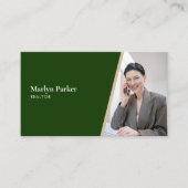 写真モダン実在とQRコード付き不動産 名刺 (正面)