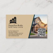 写真モダン実在とQRコード付き不動産 名刺 (裏面)