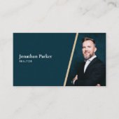 写真モダン実在とQRコード付き不動産 名刺 (正面)