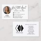 写真モダン実在不動産業者 名刺 (正面/裏面)