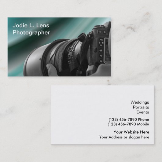 写真モダン家名刺テンプレート 名刺 (正面/裏面)