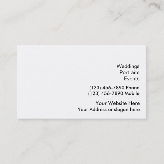 写真モダン家名刺テンプレート 名刺 (裏面)