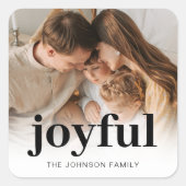 写真モダン家族のクリスマス スクエアシール (正面)