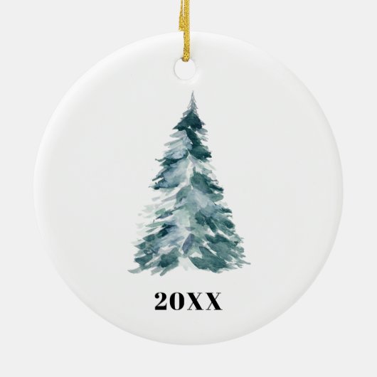 写真モダン家族クリスマス飾り セラミックオーナメント (裏面)