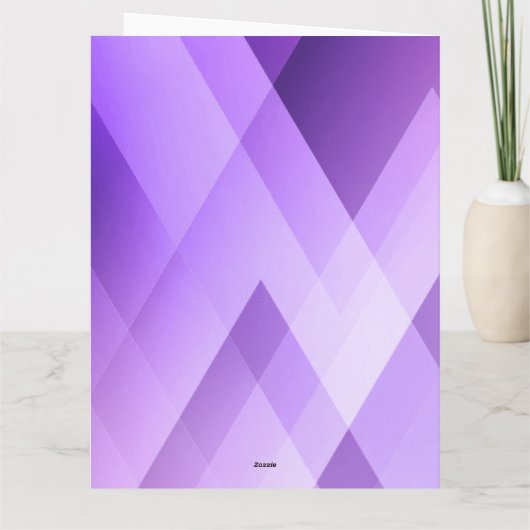 写真モダン幾何学紫色の記念日カード カード (裏面)