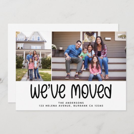 写真モダン引っ越しましたの住所の変更 案内状 (正面/裏面)