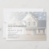 写真モダン引っ越し祝いパーティーパーティの招待状 招待状 (正面)