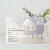 写真モダン引っ越し祝いパーティーパーティの招待状 招待状 (スタンド正面)