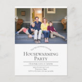 写真モダン引っ越し祝いパーティー招待状はがき 案内ポストカード (正面)