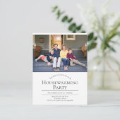 写真モダン引っ越し祝いパーティー招待状はがき 案内ポストカード (スタンド正面)