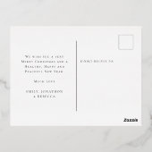 写真モダン引用文ジョイ・クリスマス実在 箔シーズンポストカード (裏面)