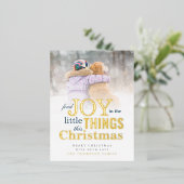 写真モダン引用文ジョイ・クリスマス実在 箔シーズンポストカード (立ち正面)