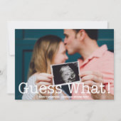 写真モダン当ててみろ!妊娠の発表 案内状 (正面)