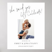 写真モダン彼女はYes歓迎婚約パーティ ポスター (正面)