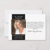 写真モダン悔やみや弔慰お葬式 ノートカード (正面)