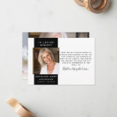 写真モダン悔やみや弔慰お葬式 ノートカード (正面/裏面インサイチュ)