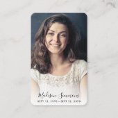 写真モダン悔やみや弔慰エレガント追悼碑 名刺 (正面)