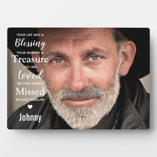 写真モダン悔やみや弔慰引用文記念記念 フォトプラーク (正面)