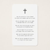 写真モダン悔やみや弔慰葬儀記念祈りの言葉カード (裏面)