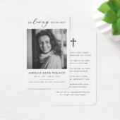 写真モダン悔やみや弔慰葬儀記念祈りの言葉カード (デスク)