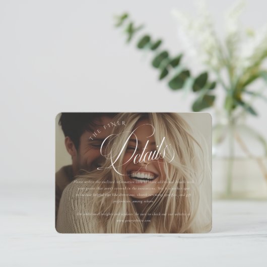 写真モダン情報結婚カード エンクロージャーカード (スタンド正面)