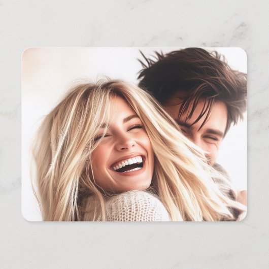 写真モダン情報結婚カード エンクロージャーカード (裏面)