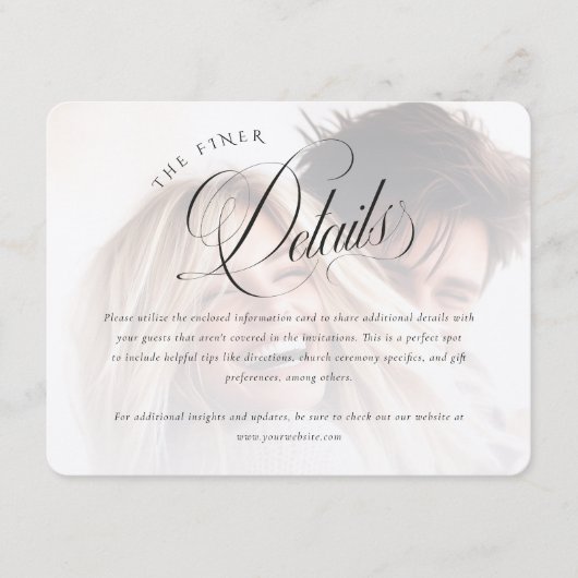 写真モダン情報結婚カード エンクロージャーカード (正面)