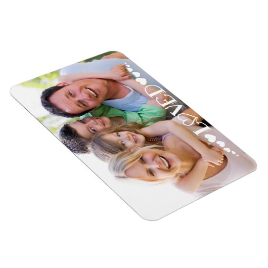 写真モダン愛されたタイポグラフィハート マグネット (右側)