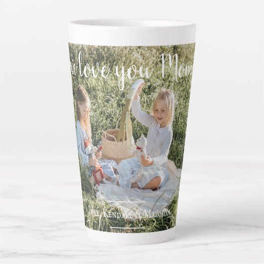 写真モダン愛するママラテマグカップ カフェラテマグ (正面)