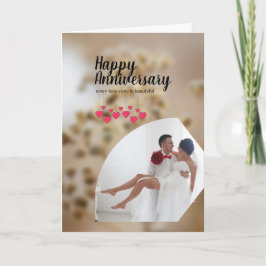 写真モダン愛の夫婦ハッピー記念日 カード