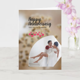 写真モダン愛の夫婦ハッピー記念日 カード