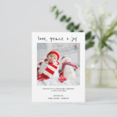 写真モダン愛の平和の喜びクリスマスポストカード ポストカード (スタンド正面)