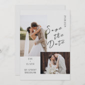 写真モダン感情的スタイリッシュ結婚式招待状 招待状 (正面/裏面)