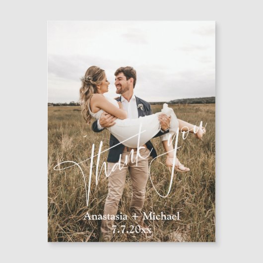 写真モダン感謝していのマグネ結婚ットの手書き (正面)