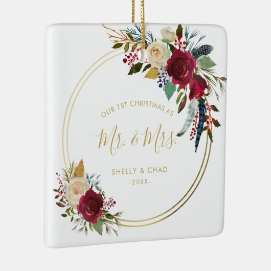 写真モダン我々のエレガント初めてのクリスマス セラミックオーナメント (右)