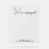 写真モダン我々はアクリル婚約した婚約 アクリルサイン (正面)