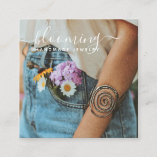 写真モダン手作りジュエリー台本ソーシャルメディア スクエア名刺