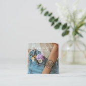 写真モダン手作りジュエリー台本ソーシャルメディア スクエア名刺 (スタンド正面)