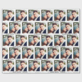 写真モダン手書きスクリプトカスタムウェディング ラッピングペーパー (フラット)