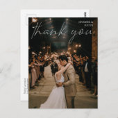 写真モダン手書きタイポグラフィありがとう ポストカード (正面/裏面)